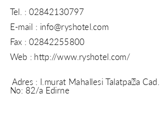 Rys Hotel iletiim bilgileri
